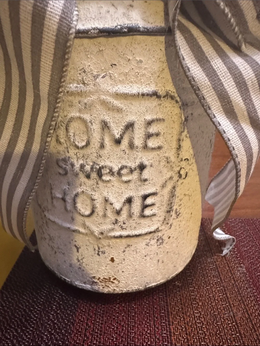 Home Sweet Home farmhouse jug with Pink & White Felt Flowers